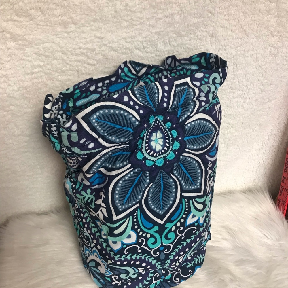 Vera Bradley Blue Teal Floral Cosmetic Bag